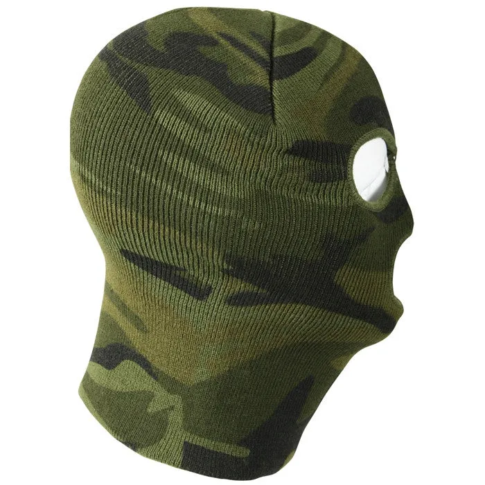 Woodland Camouflage - Deluxe 3-Hole Face Mask